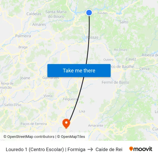 Louredo 1 (Centro Escolar) | Formiga to Caíde de Rei map