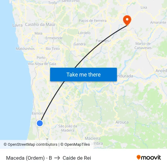 Maceda (Ordem) - B to Caíde de Rei map