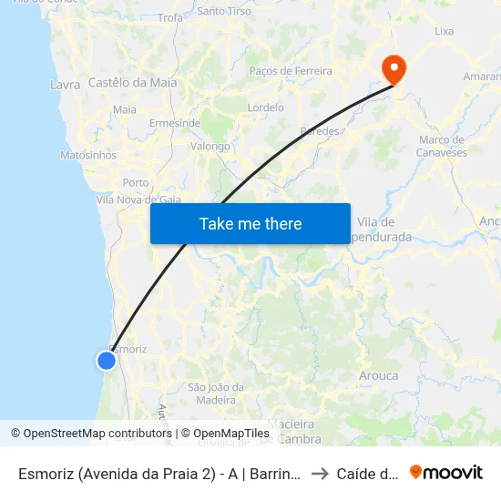 Esmoriz (Avenida da Praia 2) - A | Barrinha de Esmoriz to Caíde de Rei map