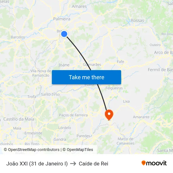 João XXI (31 de Janeiro I) to Caíde de Rei map