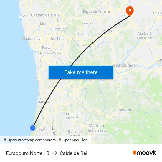 Furadouro Norte - B to Caíde de Rei map