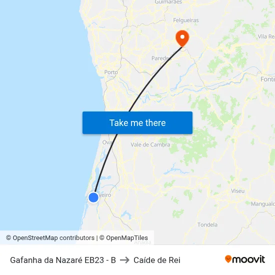 Gafanha da Nazaré EB23 - B to Caíde de Rei map