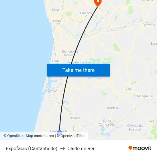 Expofacic (Cantanhede) to Caíde de Rei map