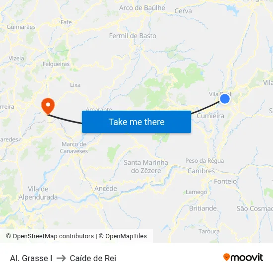 Al. Grasse I to Caíde de Rei map