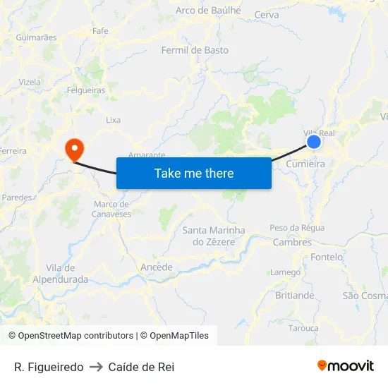 R. Figueiredo to Caíde de Rei map
