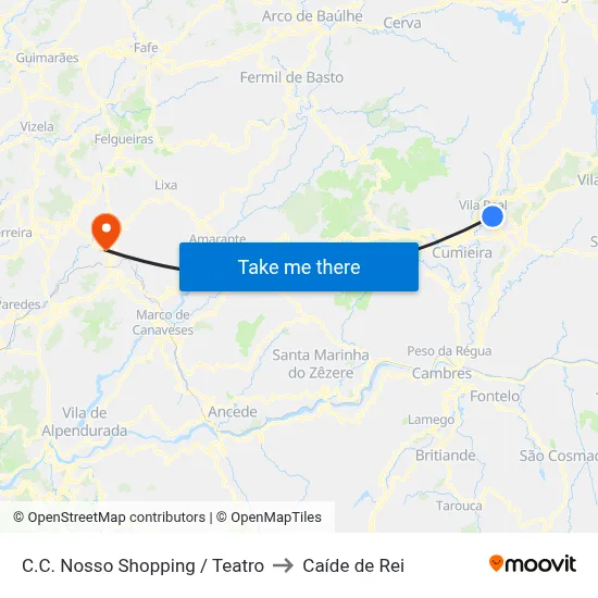 C.C. Nosso Shopping / Teatro to Caíde de Rei map
