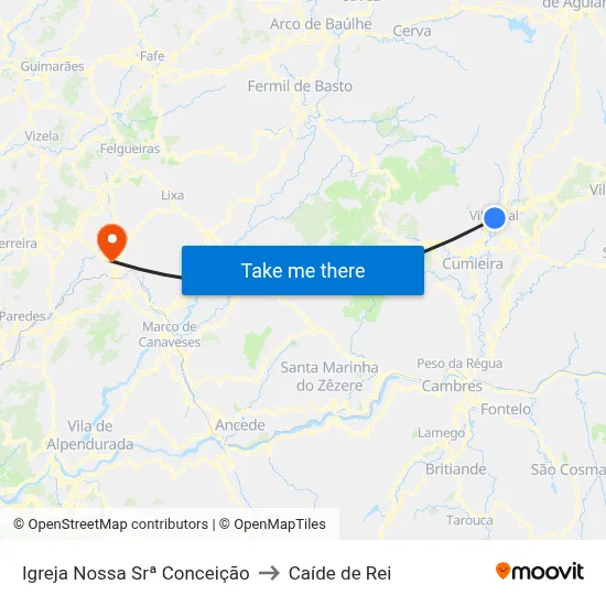 Igreja Nossa Srª Conceição to Caíde de Rei map