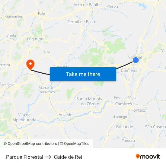Parque Florestal to Caíde de Rei map