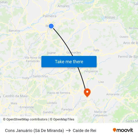 Cons Januário (Sá De Miranda) to Caíde de Rei map