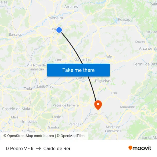 D Pedro V - Ii to Caíde de Rei map