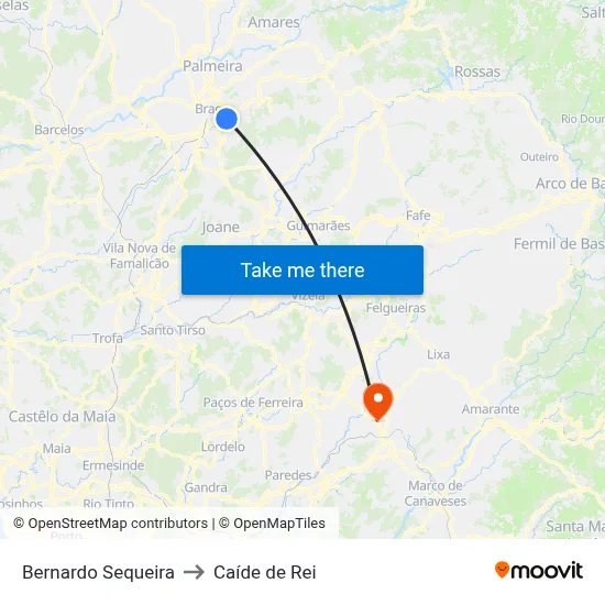 Bernardo Sequeira to Caíde de Rei map