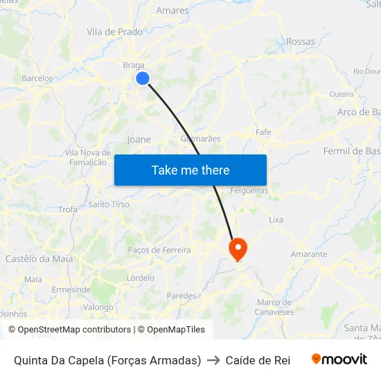 Quinta Da Capela (Forças Armadas) to Caíde de Rei map