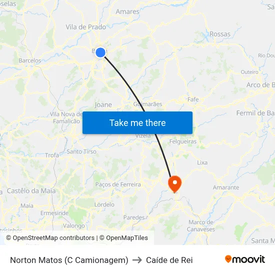 Norton Matos (C Camionagem) to Caíde de Rei map