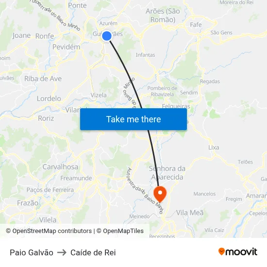 Paio Galvão to Caíde de Rei map