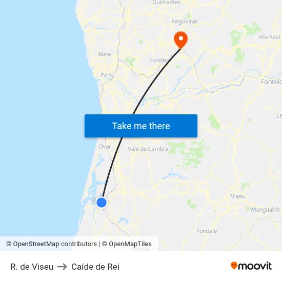 R. de Viseu to Caíde de Rei map