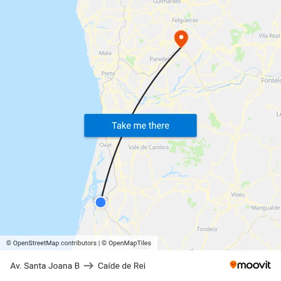 Av. Santa Joana B to Caíde de Rei map