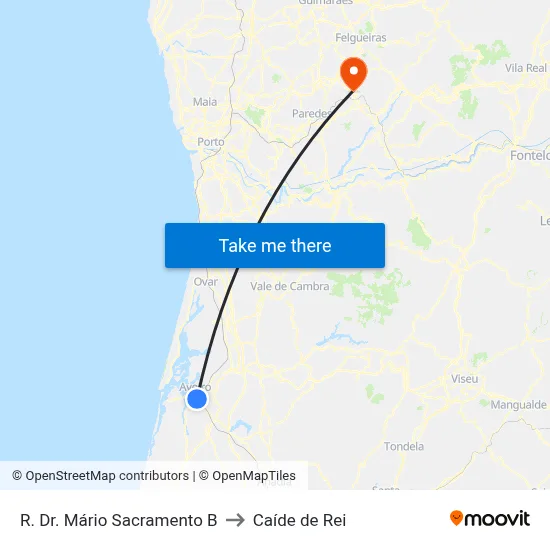 R. Dr. Mário Sacramento B to Caíde de Rei map