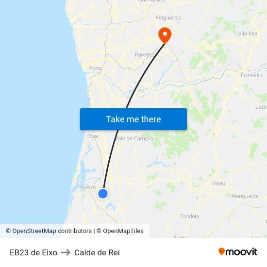 EB23 de Eixo to Caíde de Rei map