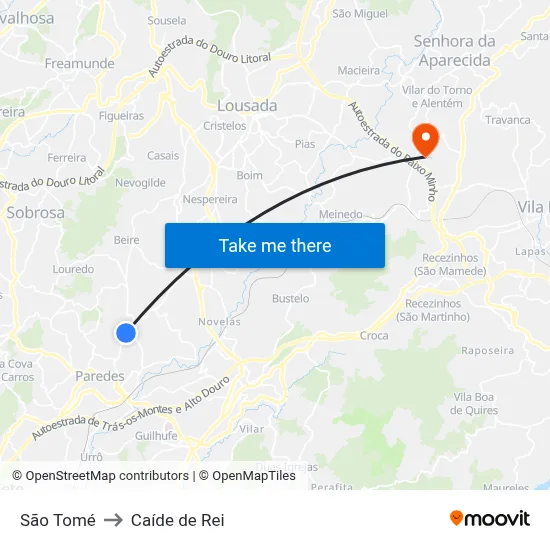 São Tomé to Caíde de Rei map