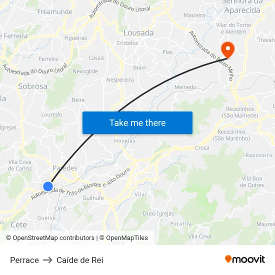 Perrace to Caíde de Rei map