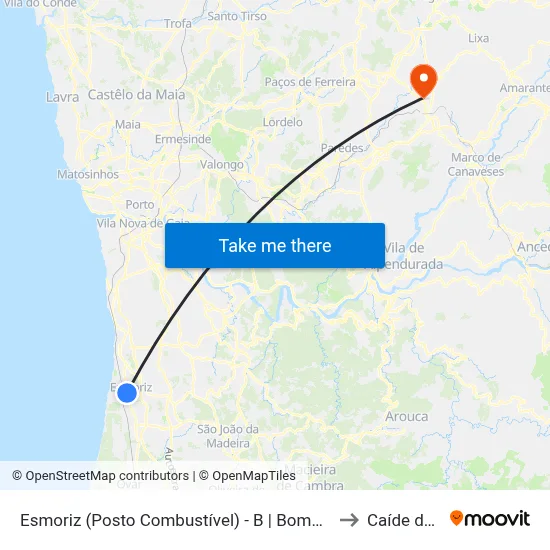 Esmoriz (Posto Combustível) - B | Bombas Gasolina to Caíde de Rei map