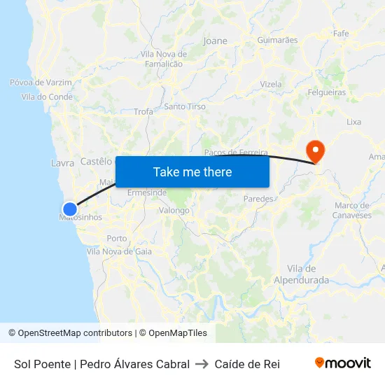 Sol Poente | Pedro Álvares Cabral to Caíde de Rei map