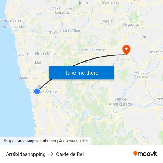 Arrábidashopping to Caíde de Rei map