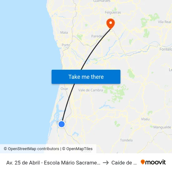 Av. 25 de Abril - Escola Mário Sacramento B to Caíde de Rei map