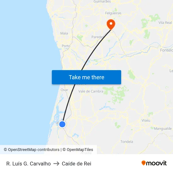 R. Luís G. Carvalho to Caíde de Rei map