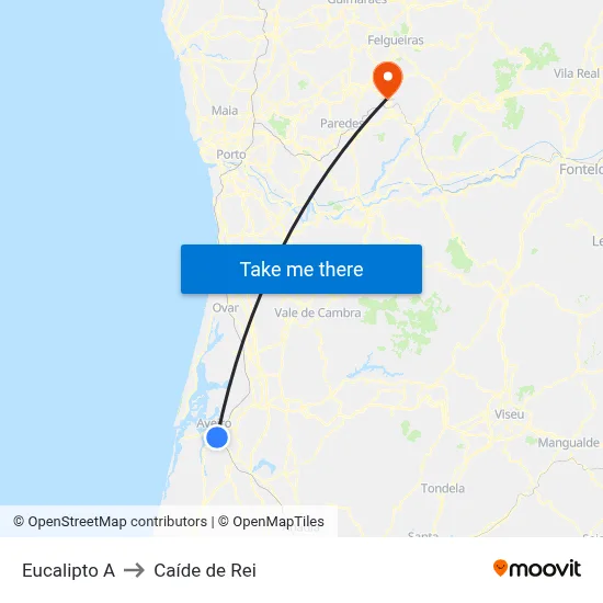 Eucalipto A to Caíde de Rei map