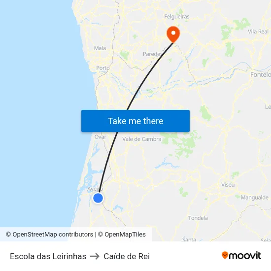 Escola das Leirinhas to Caíde de Rei map