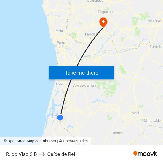R. do Viso 2 B to Caíde de Rei map