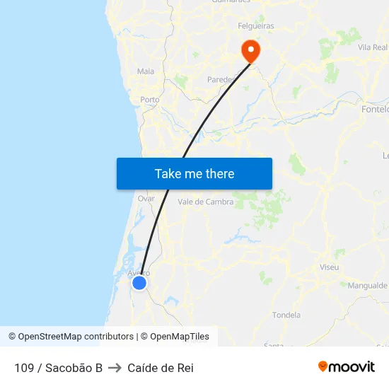 109 / Sacobão B to Caíde de Rei map