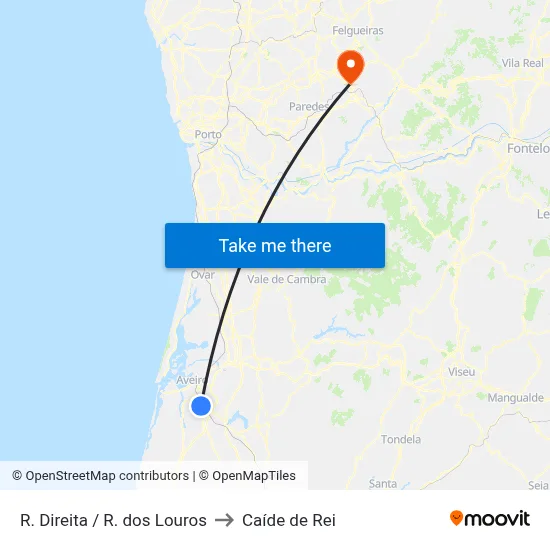 R. Direita / R. dos Louros to Caíde de Rei map