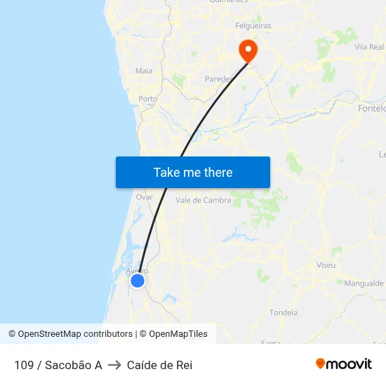 109 / Sacobão A to Caíde de Rei map