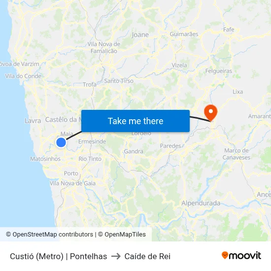 Custió (Metro) | Pontelhas to Caíde de Rei map