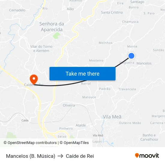 Mancelos (B. Música) to Caíde de Rei map