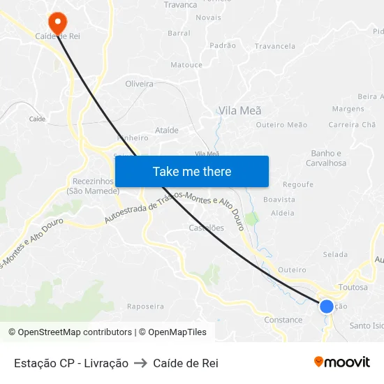 Estação CP - Livração to Caíde de Rei map