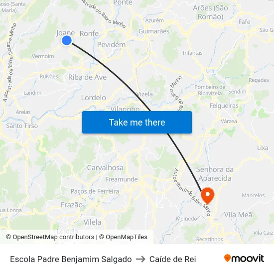 Escola Padre Benjamim Salgado to Caíde de Rei map