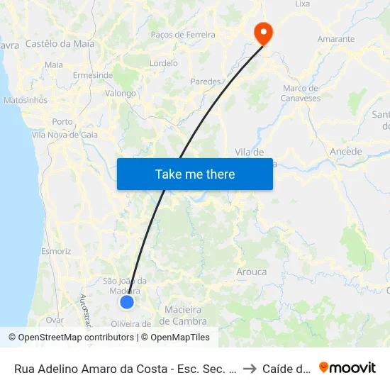 Rua Adelino Amaro da Costa - Esc. Sec. Oliveira Júnior to Caíde de Rei map