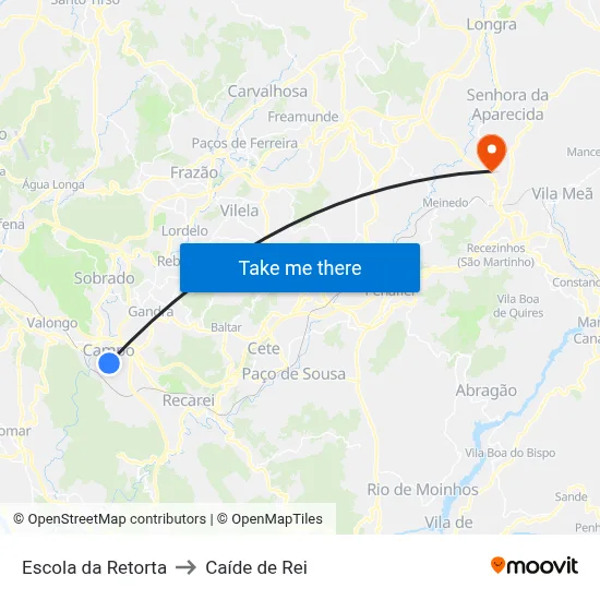 Escola da Retorta to Caíde de Rei map