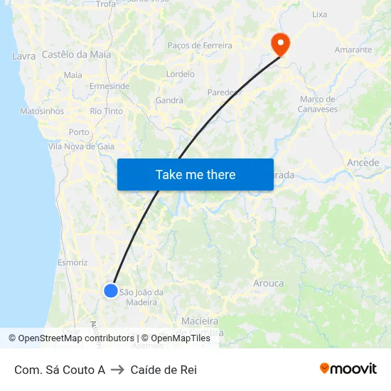 Com. Sá Couto A to Caíde de Rei map