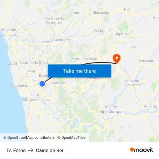 Tv. Forno to Caíde de Rei map