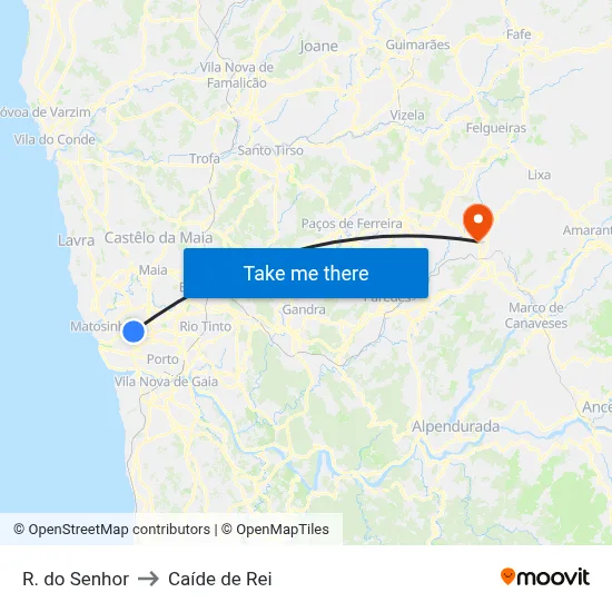 R. do Senhor to Caíde de Rei map