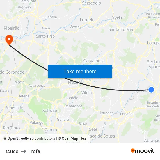 Caide to Trofa map