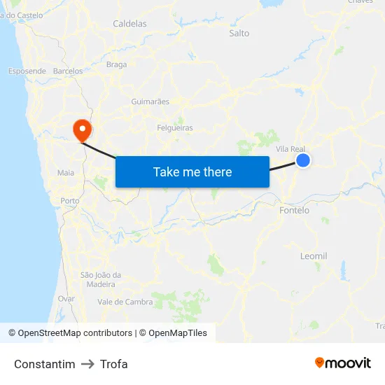 Constantim to Trofa map