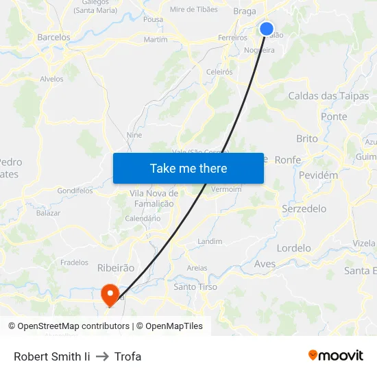 Robert Smith Ii to Trofa map