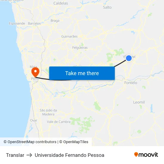 Translar to Universidade Fernando Pessoa map