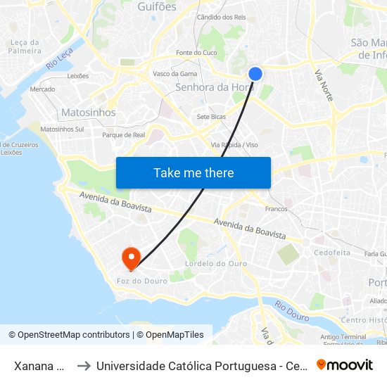 Xanana Gusmão to Universidade Católica Portuguesa - Centro Regional do Porto map