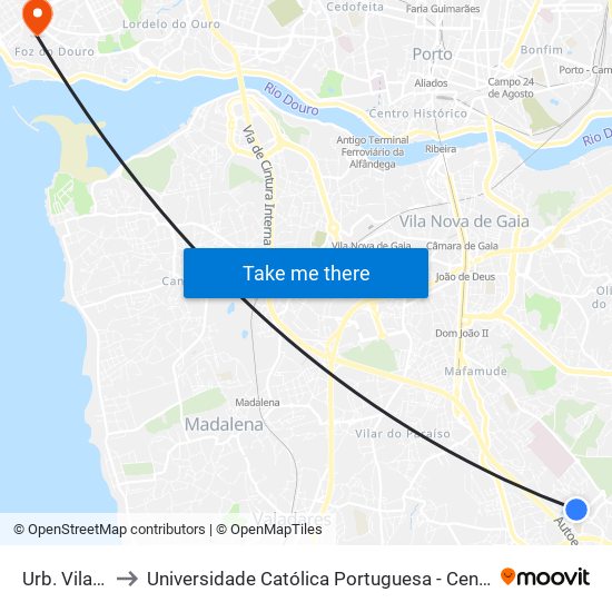 Urb. Vila d'Este to Universidade Católica Portuguesa - Centro Regional do Porto map